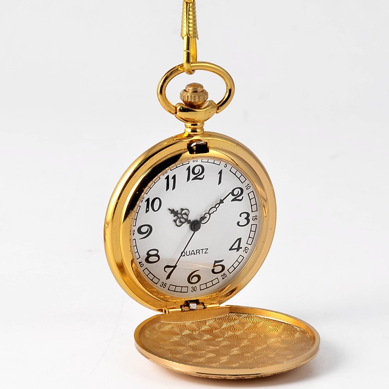 Classic Pattern Vintage Pocket Watch Retro Quartz Pocket Watch With Chain for Men Analog Digital Quartz Vintage Alloy Dial for Graduation Xmas Fathers Day4