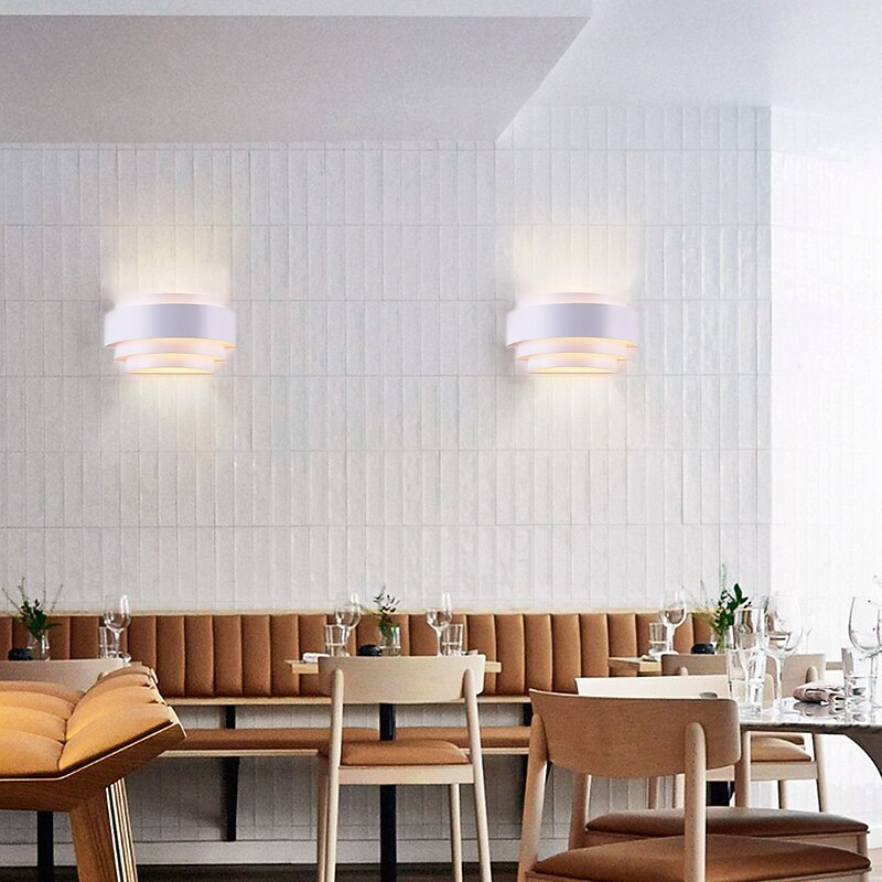 2PCS 25cm Wall Lights LED Contemporary Arc Design Wall Lamp Applies to Sitting Room/Bedroom 110-120/220-240V 60W