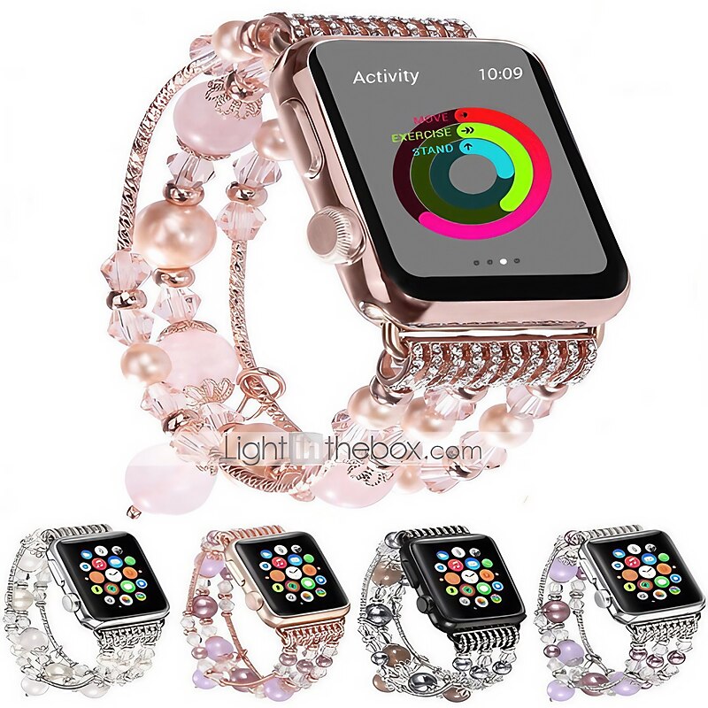 Watch Band for Apple Watch Sreies 8 7 6 5 4 3 2 1 SE Ultra 49mm 45mm 44mm 42mm 41mm 40mm 38mm Stainless Steel Beads Replacement  Strap Women Beaded Jewelry Bracelet Wristband