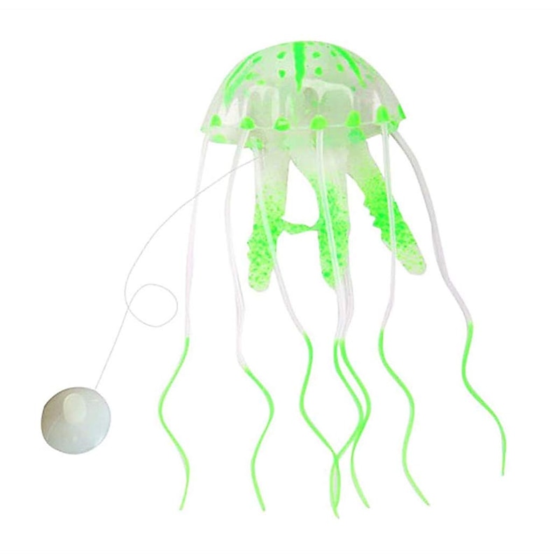 Glowing Jellyfish Ornament Decoration for Aquarium Fish Tank Fish Tank Aquarium Decoration Fish Jellyfish Purple Silicone 1pc 5*15 cm4
