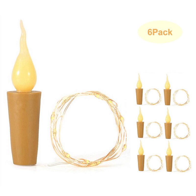 Elegant Wedding Reception Party Flame Candle LED Cork Lights Wine Bottle DIY 6pcs Firefly Craft Bottle Lights for Wedding Festival Party Holidays Christmas Decoration4