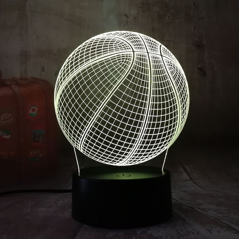 3D Basketball Night Light Optical Illusion Lamp with 7 Colors Changing Smart Touch Birthday Valentine's Day Gift for Sport Fan Boys Girls2