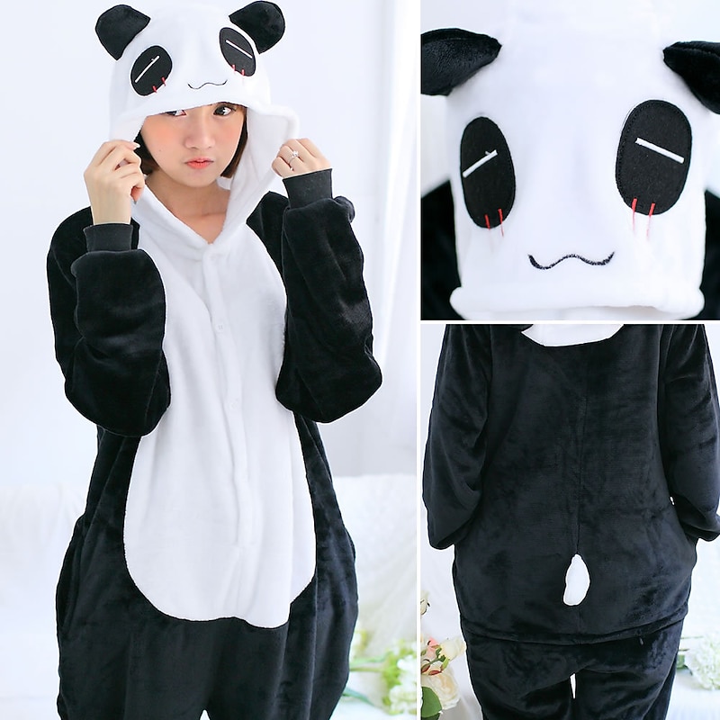 Adults' Animal Group Costume Onesie Costume Carnival Costume Bear Pika Pika Panda Onesie Pajamas Kigurumi Pajamas Funny Costume For Men and Women Carnival Cartoon2