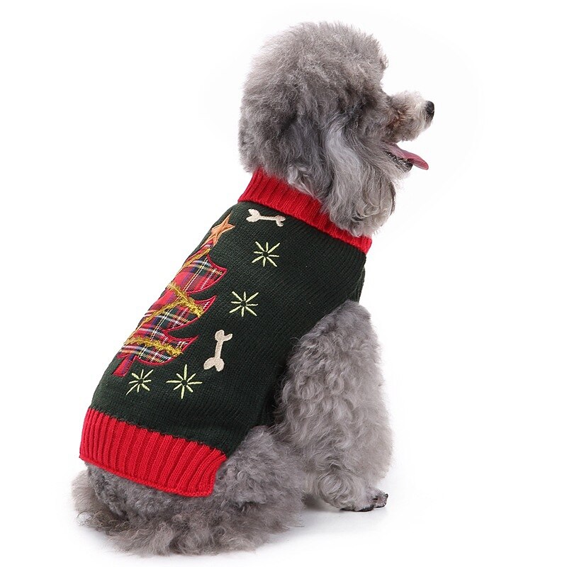 Dog Sweater Christmas Costume Puppy Clothes Christmas  Christmas Dog Clothes Puppy Clothes Dog Outfits Gray Costume for Girl and Boy Dog Acrylic Fibers XXS2