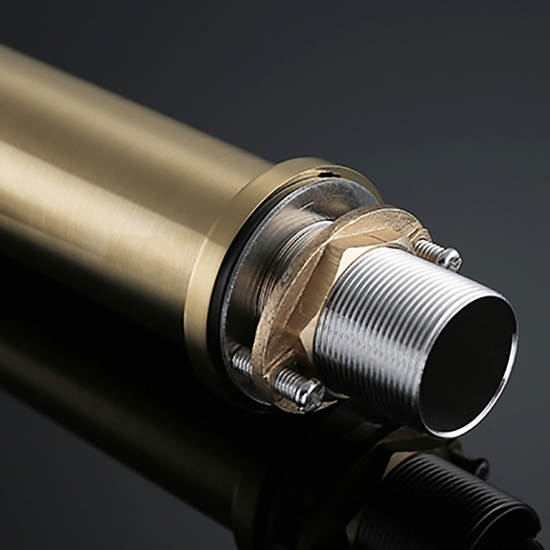 Bathroom Sink Faucet - Single Brushed Gold Centerset Single Handle One HoleBath Taps3