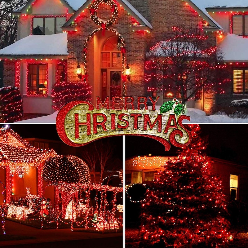 10m 33ft 100 LED String Lights Red Indoor Outdoor Christmas Tree Wedding Party Bedroom Wall Halloween Decoration4