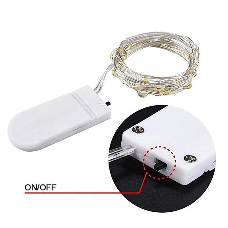 Elegant Wedding Reception Party 24pcs 1M 10Leds LED String Fairy Lights Garland Decorative Light Outdoor String Lights Copper Wire CR2032 Battery Operated Christmas Wedding Party Decoration3