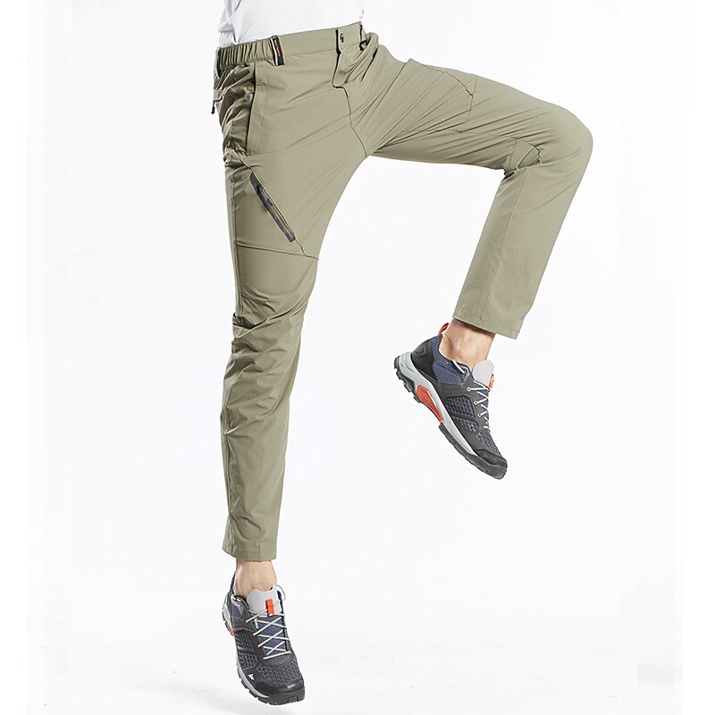 Men's Hiking Pants Trousers Summer Outdoor Regular Fit Waterproof Skin Friendly Quick Dry Stretchy Pants / Trousers Bottoms Elastic Waist Dark Grey Black Elastane Camping / Hiking Hunting Fishing M L