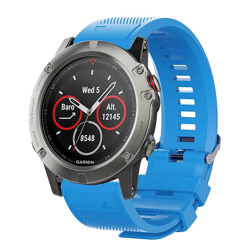 Watch Band for Garmin Marq Descent G1 Fenix 7/6/5 Plus Pro Sapphire Solar Forerunner 955/945/935/745 Solar Approach S62 / S60 Silicone Replacement Strap Quick Fit 22mm Elastic Adjustable Sport Band 10