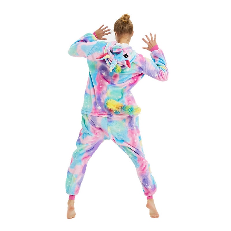 Adults' Rainbow Onesie Costume Carnival Costume Unicorn Flying Horse Onesie Pajamas Kigurumi Pajamas Funny Costume For Men and Women Christmas Carnival New Year Cartoon2