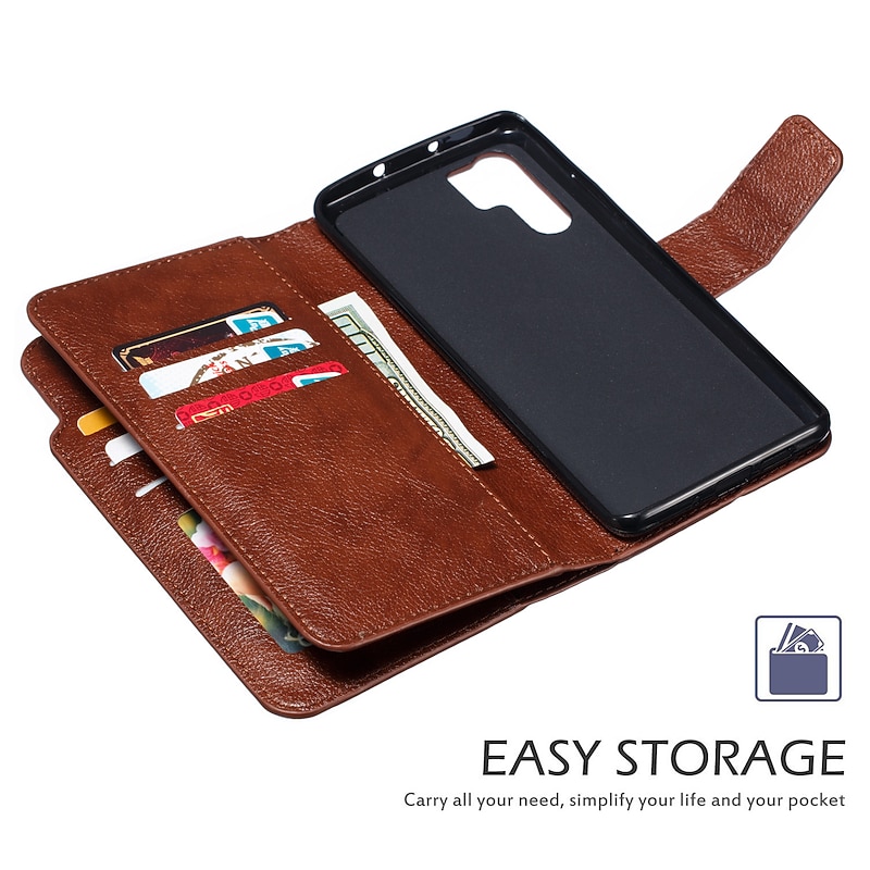 Phone Case For Huawei P30 P30 Pro P20 P20 Pro P20 lite P10 Lite P10 Huawei P9 Lite Huawei P9 Huawei P8 Lite Wallet Case Flip Wallet Card Holder Solid Colored PC PU Leather3