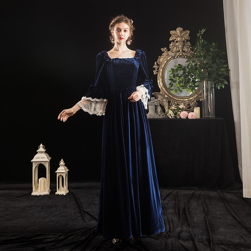 Dress Rococo Baroque Victorian Floor Length Dress Party Costume Masquerade Plus Size Lace Ball Gown Square Fancy Dress Women's Royal Party Halloween Party & Evening Adults' Dress3