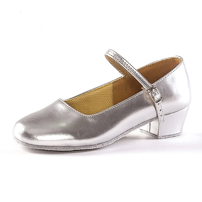 Girls' Modern Shoes Performance Heel Thick Heel Silver Black Red