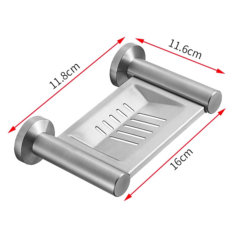 Soap Dishes Holder Creative Modern Stainless Steel Wall Mounted for Bathroom Decor Silvery 1pc3