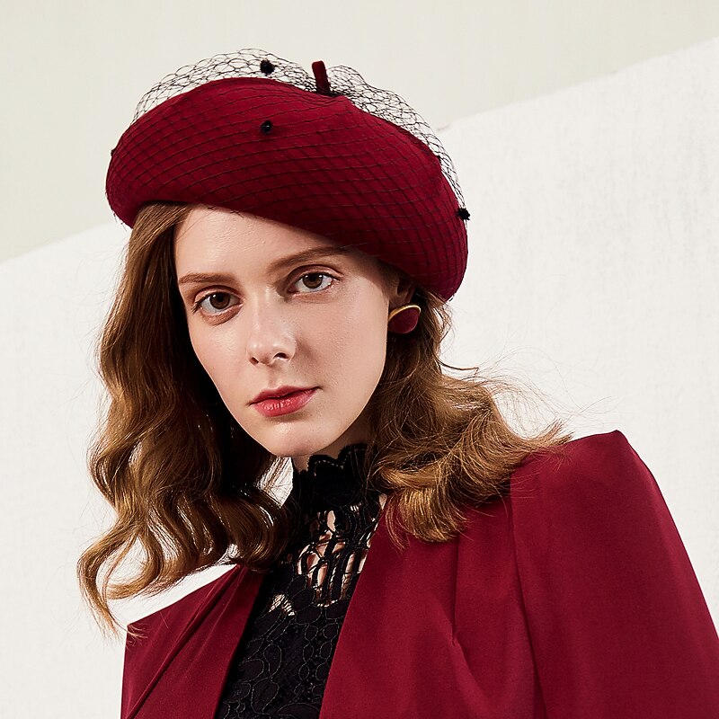 Net Fascinators / Hats with Pure Color 1pc Casual Headpiece2