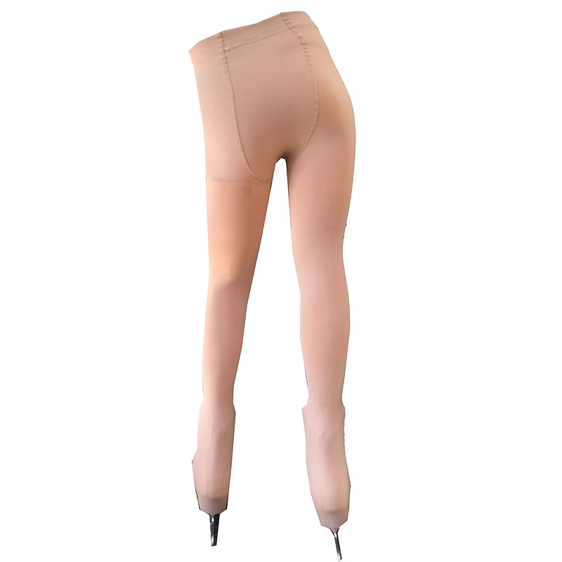 Over The Boot Figure Skating Tights Women's Girls' Ice Skating Tights Leggings Outfits Khaki Fleece Spandex High Elasticity Training Competition Skating Wear Thermal Warm Handmade Classic Long Pant3