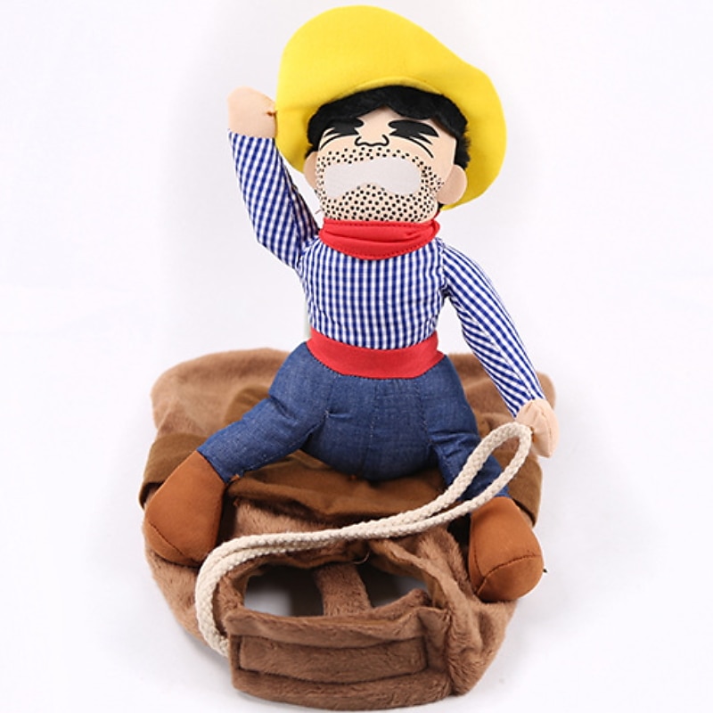 Cowboy Rider Dog Costume -  Dog Costumes for Small Dogs or Cats, Dogs Clothes Knight Style with Doll and Hat for  Day Pet Costumedog halloween costumes2