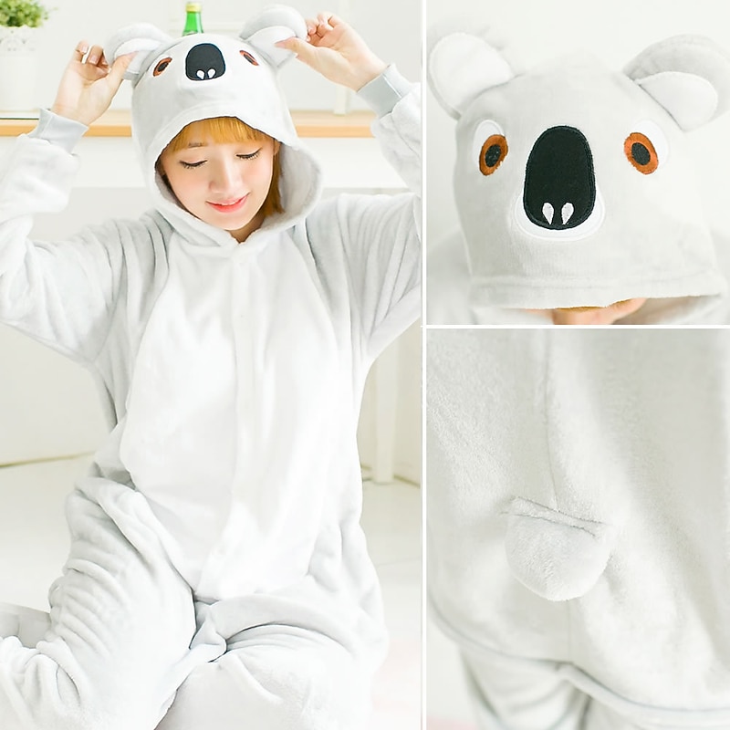 Adults' Animal Group Costume Onesie Costume Carnival Costume Bear Pika Pika Panda Onesie Pajamas Kigurumi Pajamas Funny Costume For Men and Women Carnival Cartoon4
