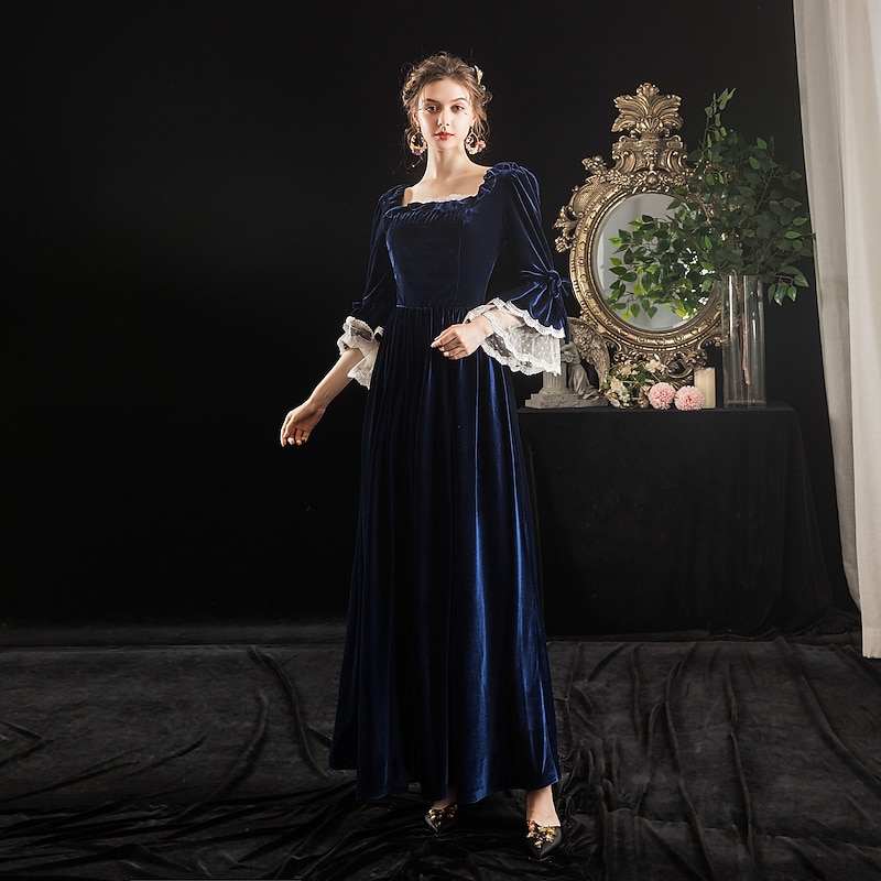 Dress Rococo Baroque Victorian Floor Length Dress Party Costume Masquerade Plus Size Lace Ball Gown Square Fancy Dress Women's Royal Party Halloween Party & Evening Adults' Dress2
