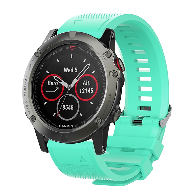 Watch Band for Garmin Marq Descent G1 Fenix 7/6/5 Plus Pro Sapphire Solar Forerunner 955/945/935/745 Solar Approach S62 / S60 Silicone Replacement Strap Quick Fit 22mm Elastic Adjustable Sport Band 15