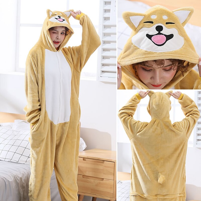 Adults' Animal Onesie Costume Carnival Costume Dog Onesie Pajamas Kigurumi Pajamas Funny Costume For Men and Women Carnival Cartoon