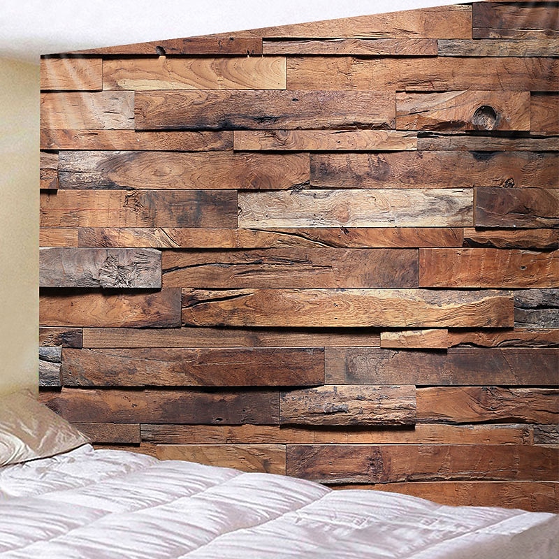 Geometric Hanging Tapestry Wall Art Large Wall Tapestry Decor Backdrop Blanket Curtain Mural Home Bedroom Living Room Decoration Rustic Wood Board Plank3