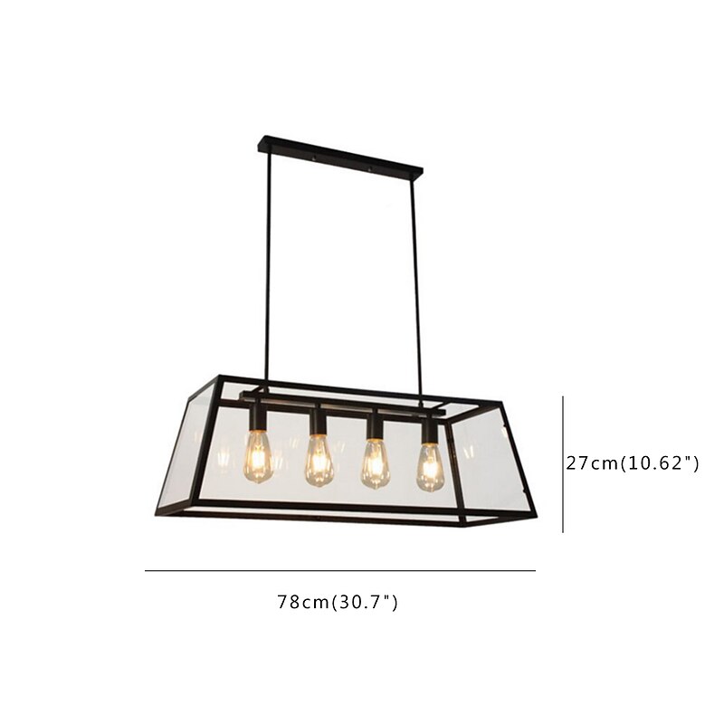 4-Light 78 cm Chandelier Metal Glass Island / Industrial Painted Finishes Retro Vintage / Country 110-120V / 220-240V3