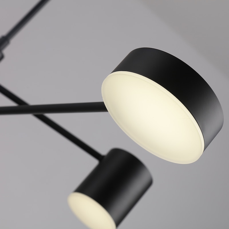 6-Light 6 Lights LED Industrial Chandelier/ Ambient Light Black Painted for Living Room Bedroom 110-120V/ 220-240V / Warm White/ White3