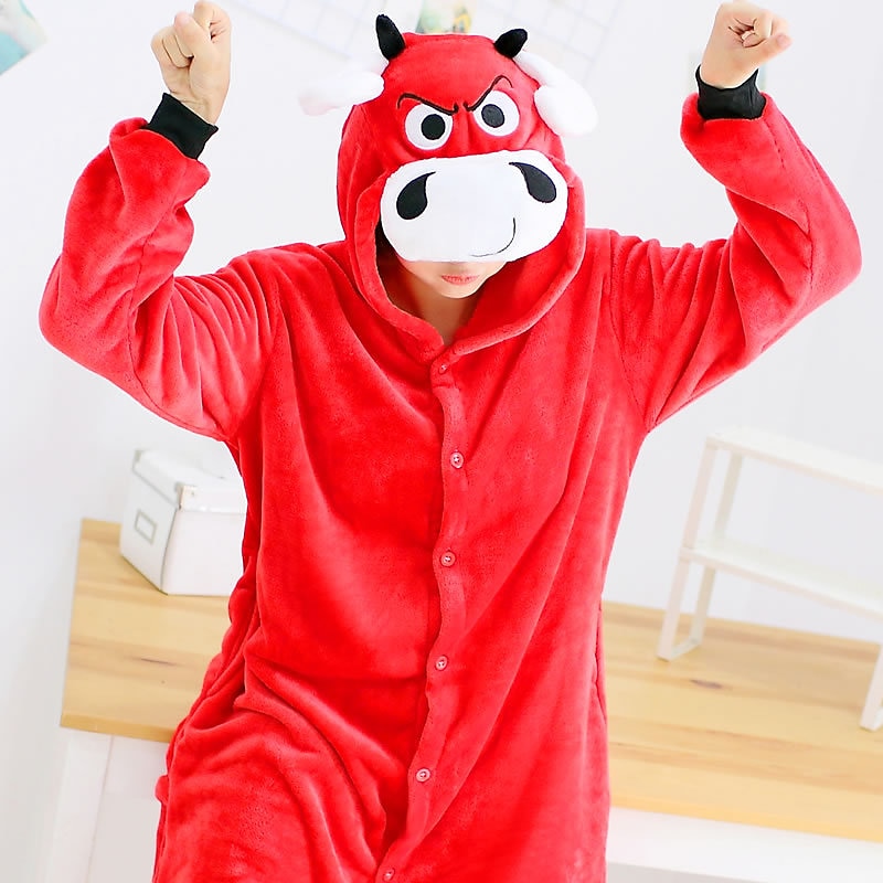 Adults' Animal Onesie Costume Carnival Costume Milk Cow Onesie Pajamas Kigurumi Pajamas Funny Costume For Men and Women Carnival Cartoon2