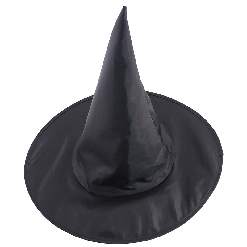 Halloween Witch Hat Black Pointed Wizard Hat for Adults, Oxford Fabric Halloween Costume Accessory, Horror Party Decor for Cosplay, 1 Pack4