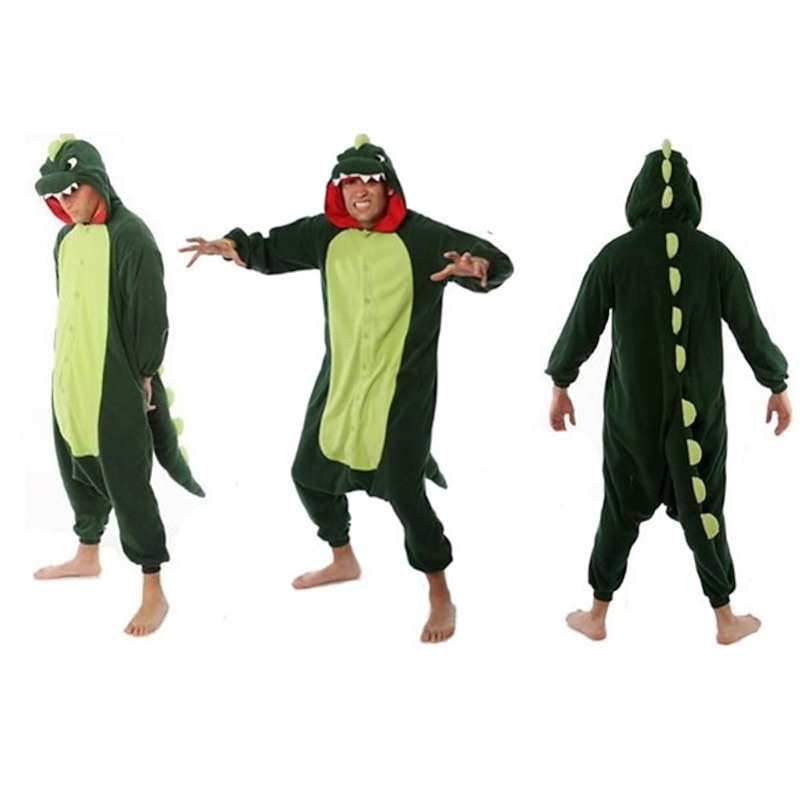 Kid's Kigurumi Pajamas Dinosaur Animal Patchwork Onesie Pajamas Flannel Toison Cosplay For Boys and Girls Animal Sleepwear Cartoon Festival Holiday Costumes Leotard World Book Day Costumes2