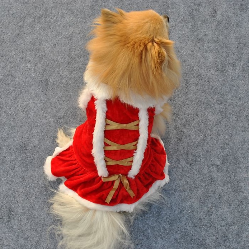 Dog Dress Christmas Costume Christmas gifts for pets Christmas Outfit Christmas Cosplay Winter Pug Poodle Chihuahua Baby Pet3