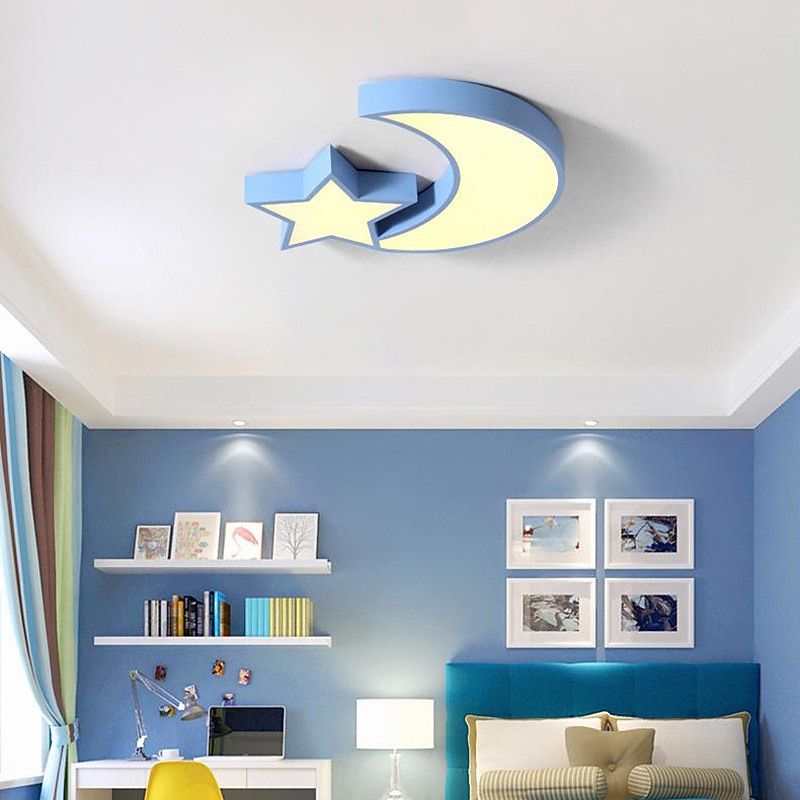 2-Light Led Ultra-thin Ceiling Light Modern Children Bedroom Light Creative Personality Cartoon Star Moon Macaron Ceiling Light3