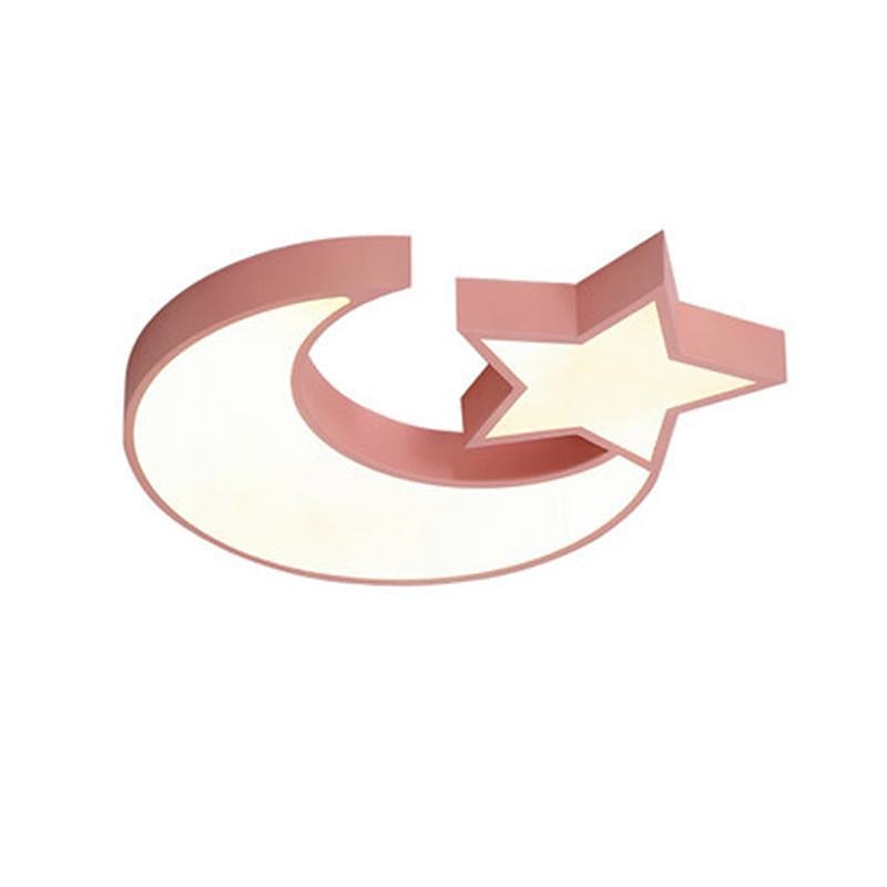 2-Light Led Ultra-thin Ceiling Light Modern Children Bedroom Light Creative Personality Cartoon Star Moon Macaron Ceiling Light2