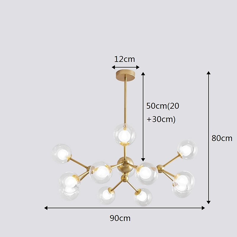 90 cm Square Line Design Chandelier Metal Industrial Painted Finishes Modern Nordic Style 220-240V2