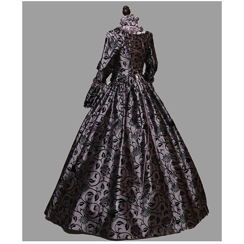 Rococo Victorian Cocktail Dress Floor Length Long Length Dress Party Costume Costume Plus Size Flare Cuff Sleeve Princess Square Fancy Dress Women's Royal Masquerade Party & Evening Carnival of Venice3
