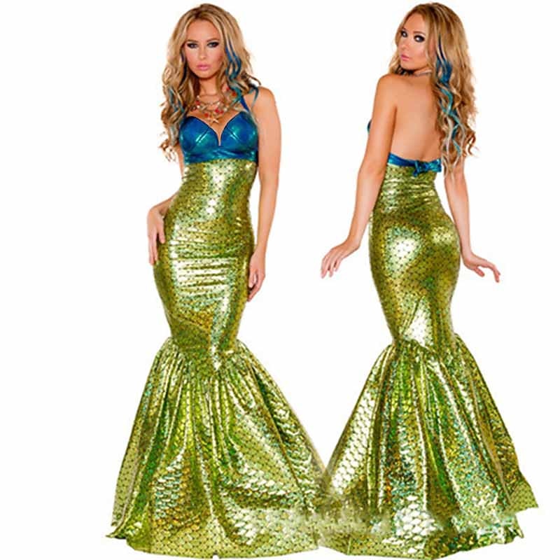 The Little Mermaid Mermaid Tail Aqua Queen Aqua Princess Cosplay Costume Party Costume Movie Cosplay for Women's Adults' Christmas Carnival Bachelorette Party3