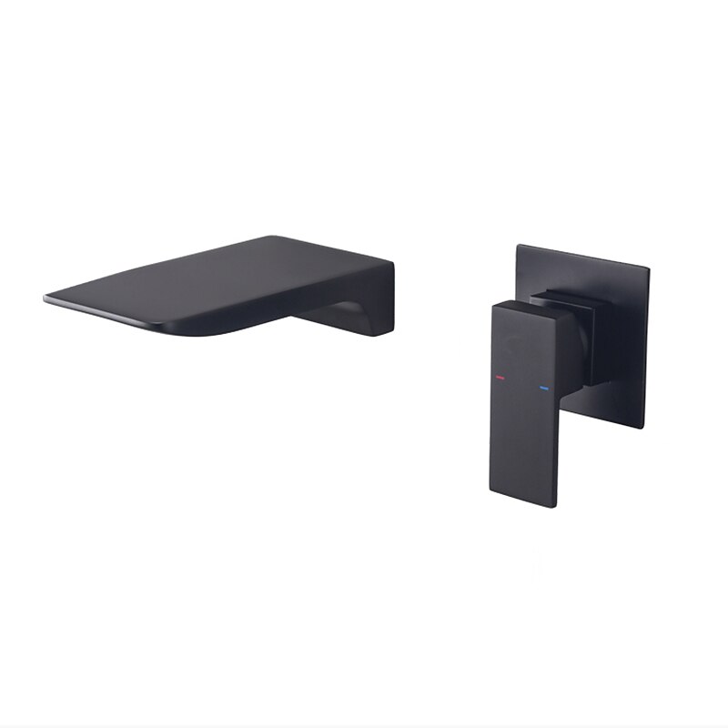 Bathroom Sink Faucet - Wall Mount / Waterfall Painted Finishes Wall Mounted Single Handle Two HolesBath Taps2