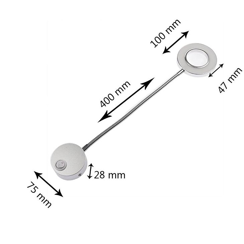 LED Dormitory Bedside Reading Lamp Hotel Hose Spot Light Background Wall Lamp 3W Simple Hose Wall Lamp4