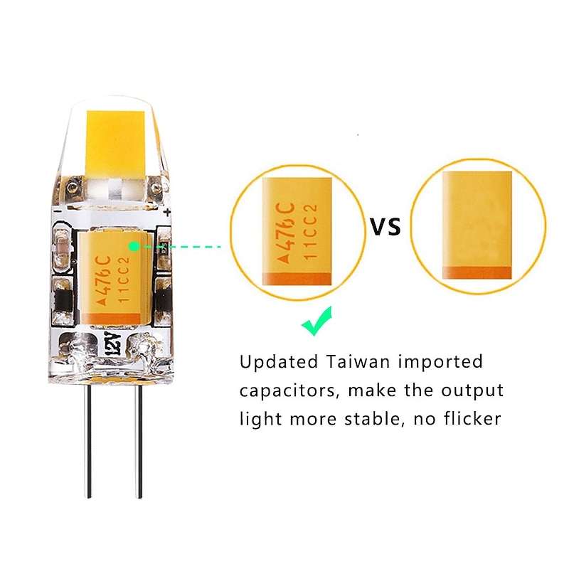 10pcs COB Candle LED Light Bulbs 1.5 W LED Bi-pin Lights 150 lm G4 1 LED Beads COB Lovely Warm White 12V4