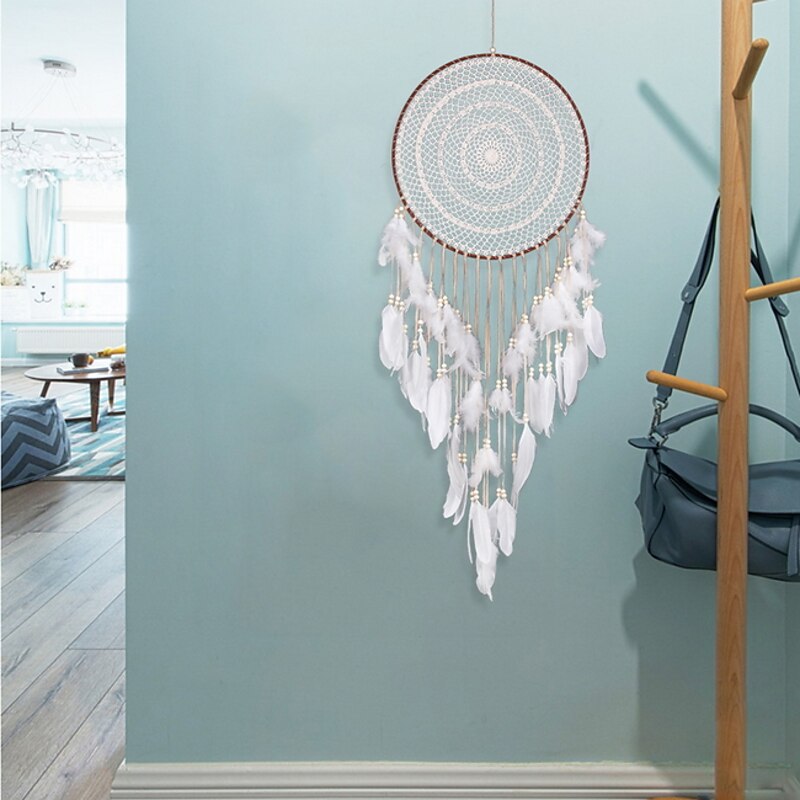 Dream Catcher Handmade Gift Hook Flower Dreamcatcher Feather Pendant Wall Hanging Decor Art Boho Style 40*120cm2