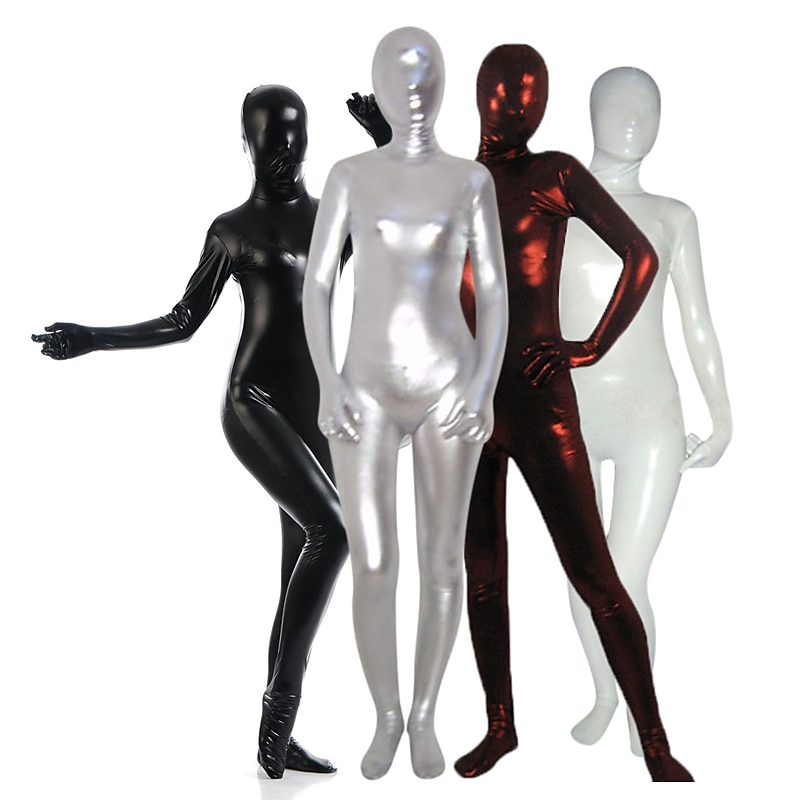 Shiny Zentai Suits Cosplay Costume Catsuit Carnival Costume Full Body Suit Men's Women's Sex Sexy Costume Solid Colored Spandex Latex Costume for Adults'