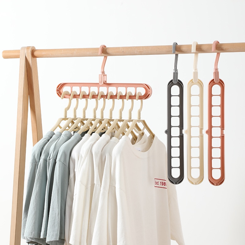 2pcs Clothes Coat Hanger Organizer Multi-port Support Drying Racks Plastic Scarf Cabide Storage Rack Hangers2