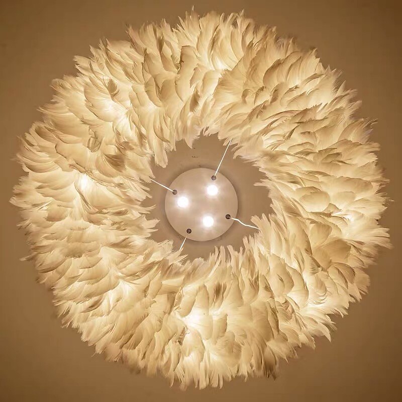 50 cm Pendant Lantern Design Pendant Light LED Feather Light Romantic Ring Metal Modern 220-240V4