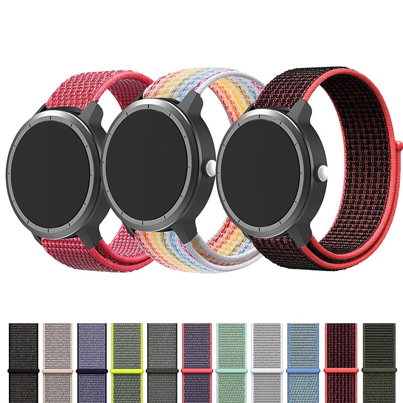 Watch Band for Garmin Forerunner 265 255 Active 5 Venu 3 2 Plus Vivoactive 4 3 Vivomove Sport Approach S42 S40 20mm 22mm Nylon Replacement  Strap 20mm 22mm Sport Loop Wristband