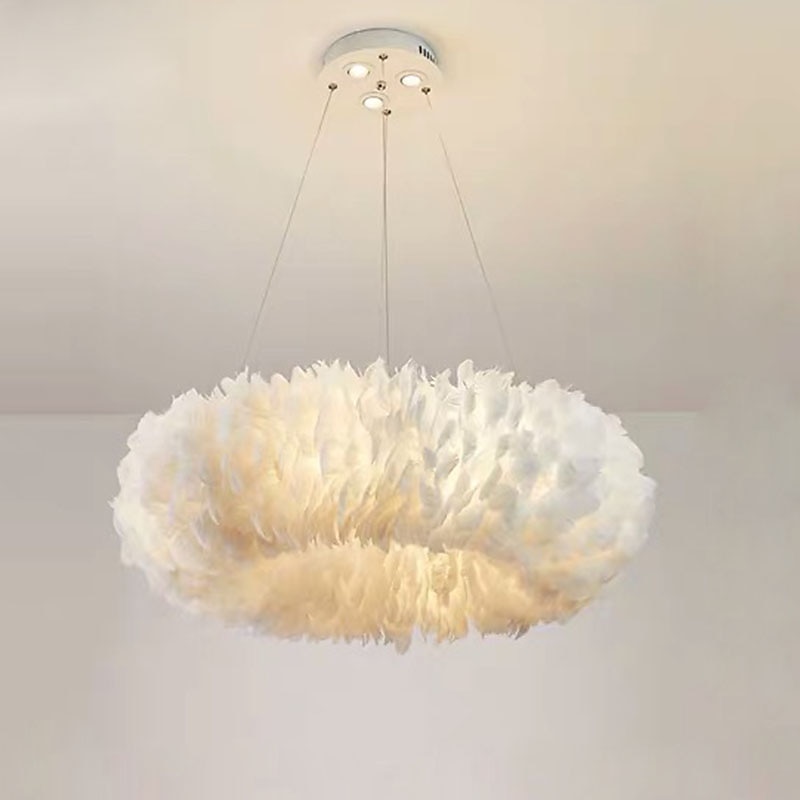 50 cm Pendant Lantern Design Pendant Light LED Feather Light Romantic Ring Metal Modern 220-240V3