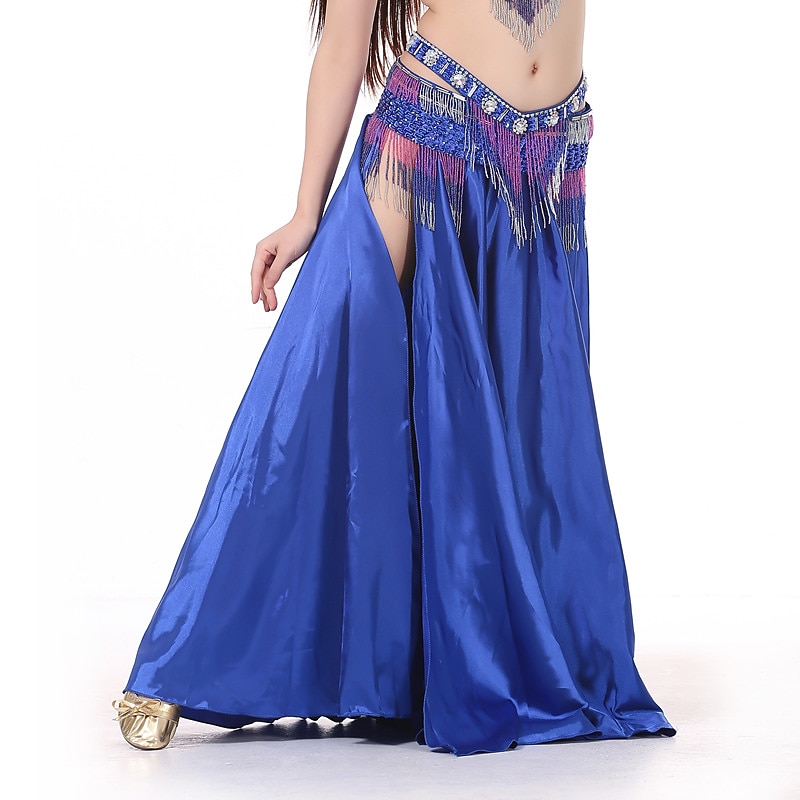 Belly Dance Skirts Glitter Women's Performance Party Natural Satin2