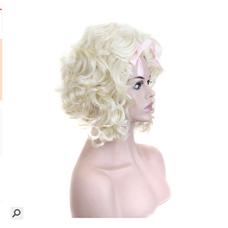 Blonde Wigs for Women  Accessories Cosplay Wig Curly Marie Antoinette Layered Haircut Wig Medium Length Platinum Blonde Synthetic Hair 14 Inch Women Wedding Youth Blonde Hairjoy Halloween Wigs4