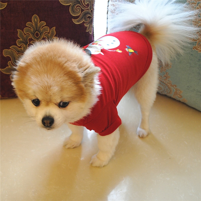 Dog Pets Sweater Sweatshirt Christmas Sweatshirts Cartoon Christmas Cosplay Christmas Spring &  Fall Winter Dog Clothes Puppy Clothes Dog Outfits Red Sweatshirts Pug Poodle Chihuahua3