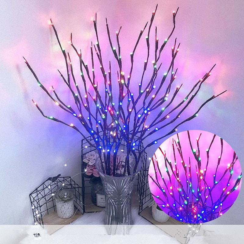 Christmas Decor 75cm Willow Branch 20 LEDs LED Night Light Flexible Warm White White Multi Color Thanksgiving Day Christmas Waterproof Party Decorative AA Batteries Powered2